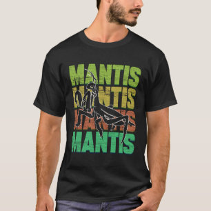 Camiseta Louva-a-Deus Retro Palavra Insetos Caça Repelente