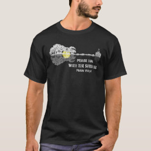 Camiseta Louvado com as cordas Salmo 150 4 Bíblia Amor