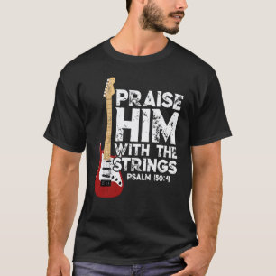 Camiseta Louve-O Com As Cordas Baixo Guitarra Cristã