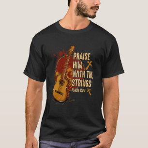 Camiseta Louve-O Com As Cordas Da Violão Acústica De Jesus