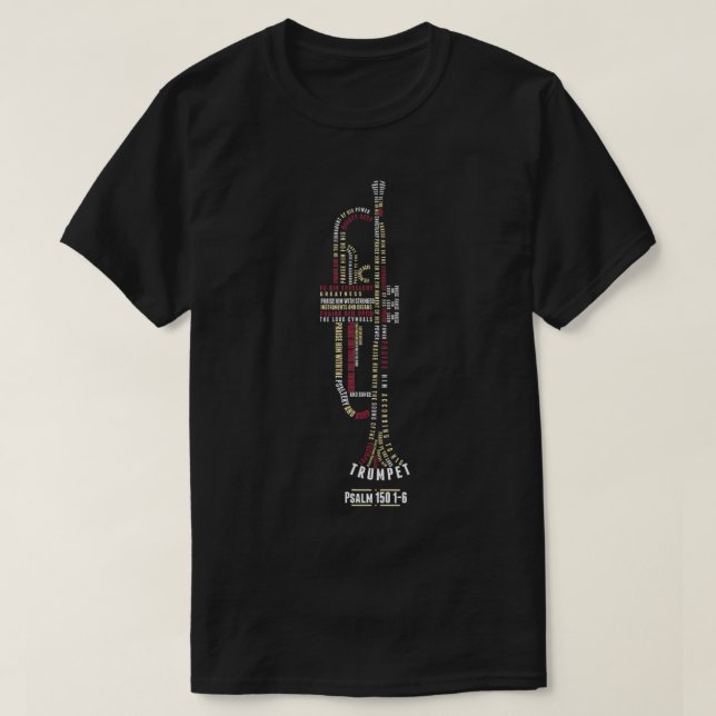 Camiseta Louve-o com as cordas Psalm 150 Trumpet Player (Frente do Design)