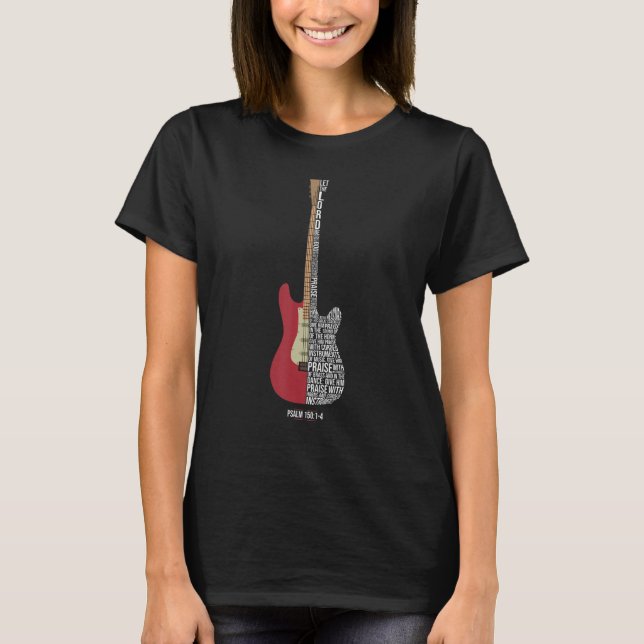 Camiseta Louve-o com cordas - Salm 150 - Electric Gui (Frente)