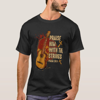 Camiseta Louvem-no Com as Cordas Jesus Violão