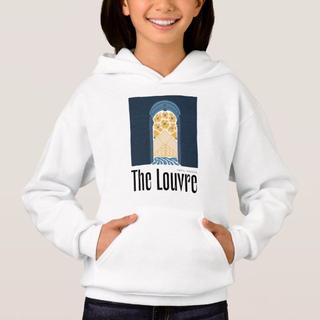 Camiseta Louvre Paris França abstrato viagem de arte floral (Frente)