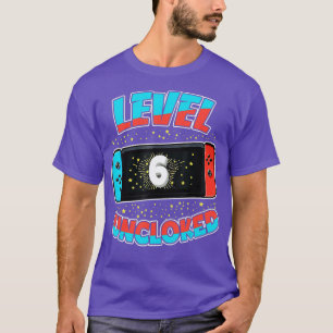 Camiseta Lov do Jogo de Presente do 6 de Nível 6 Desbloquea