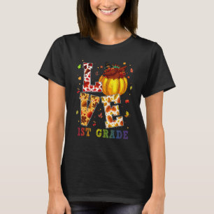Camiseta Love 1rua Grade Happy Fall Y'all Autumn Para Profe