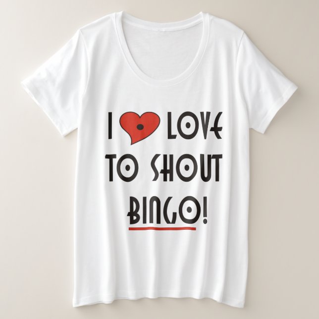 Camiseta Love 2 Shout Bingo (Frente do Design)