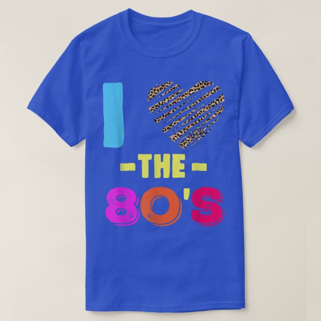 Camiseta Love 80s Disco Music Leopard Heart (Frente do Design)