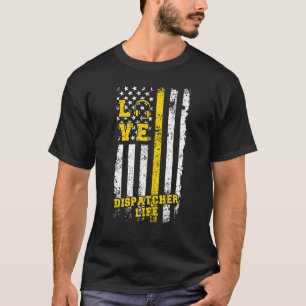 Camiseta Love 911 Dispatcher Life American Flag 911 Dispatc