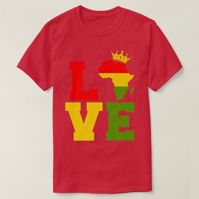 Camiseta Love Africa Black History Month 2022 African Ameri (Frente do Design)