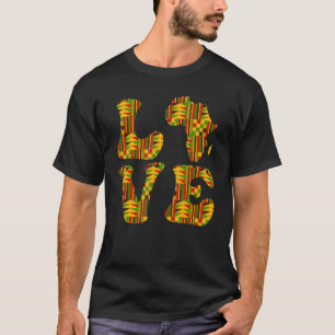 Camiseta Love Africa Map Kente Closure For Men Women Africa