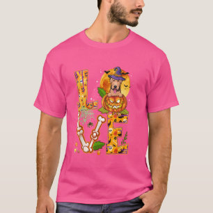 Camiseta Love Airedale Terrier Witch Pumpkin Scary Hallowee