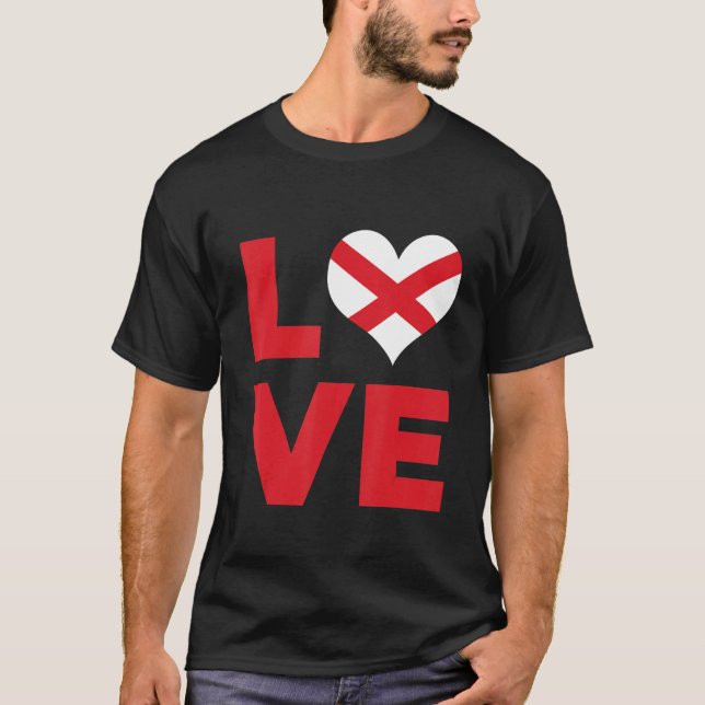 Camiseta Love Alabama State Flag (Frente)