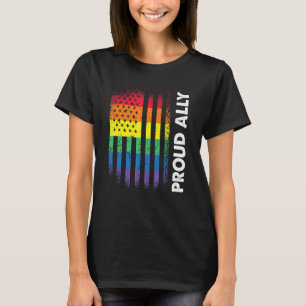Camiseta Love America Flag Rainbow Proud Ally Lgbtq Lgbt Pr