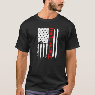 Camiseta Love America I Odeio Pessoas Usa Flag Tee