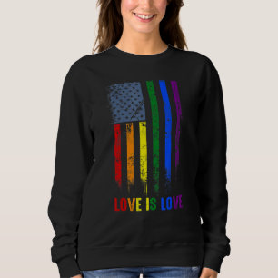 Camiseta Love American Flag Rainbow Gay Lgbtq Lgbt Pride Mo