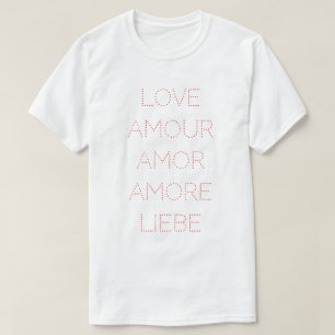 Camiseta Love Amour Amor Amore Liebe, Red, Personalizado