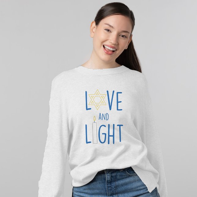 Camiseta Love and Light Hannukah (Criador carregado)