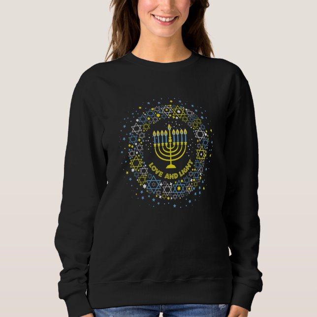Camiseta Love And Light Hanukkah Jew Menorah Jewish Chanuka (Frente)
