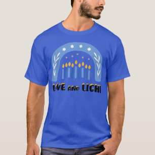 Camiseta Love and Light Rainbow Hanukkah Jewish Chanukah