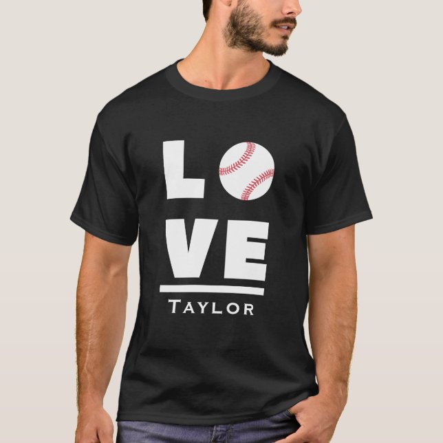 Camiseta Love And Live Baseball Sports Fan Custom Name (Frente)