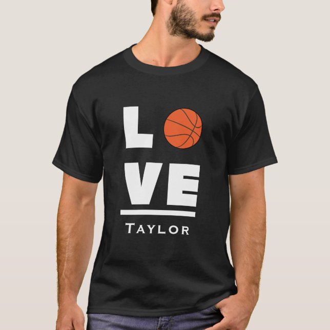 Camiseta Love And Live Basketball Sports Fan Custom Name (Frente)