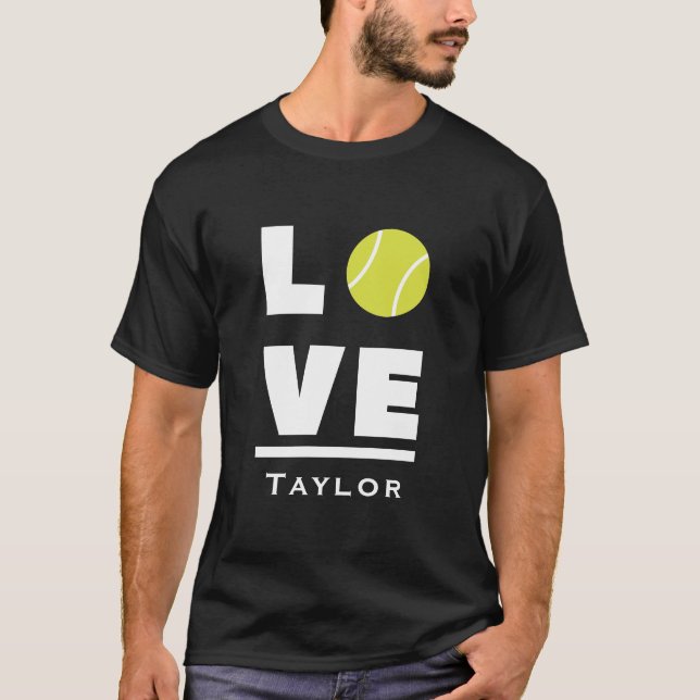 Camiseta Love And Live Tennis Sports Fan Custom Name (Frente)