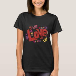 Camiseta Love and Peace Inspirational Word Art