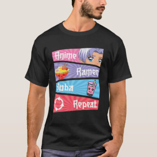 Camiseta Love Anime Ramen Boba Repeat Kawaii Japonês Anime