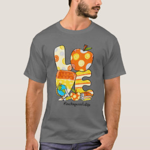 Camiseta LOVE Apple Candy Corn Ensino Vida Assistente