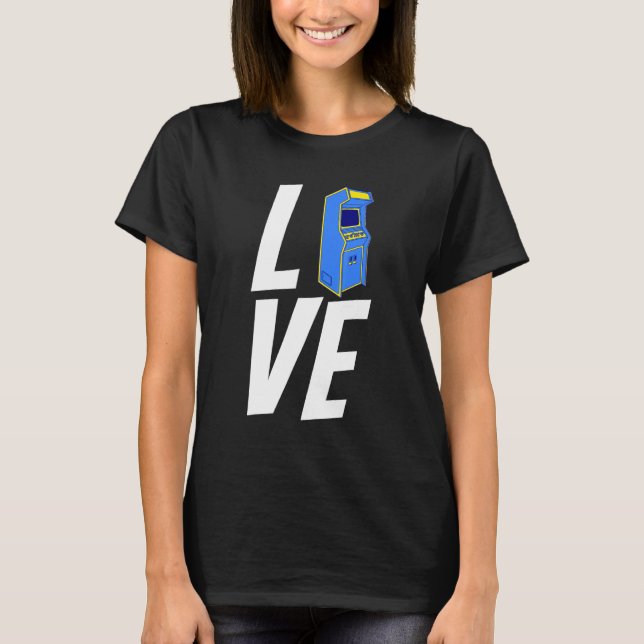 Camiseta Love Arcade Games Machine Outfit Ide exclusivo (Frente)