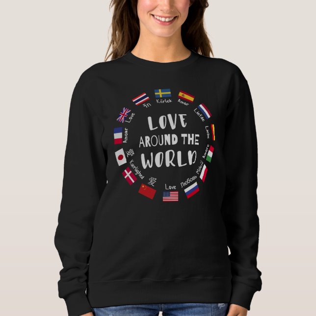 Camiseta Love Around the World Languages  (Frente)