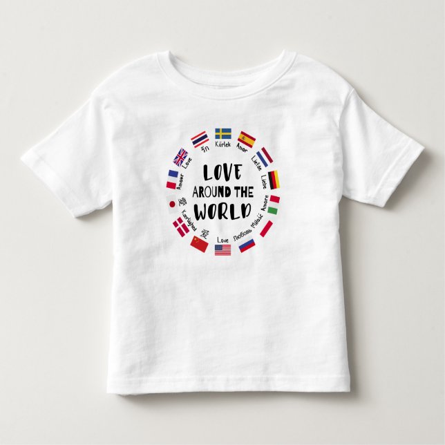 Camiseta Love Around the World Languages  (Frente)