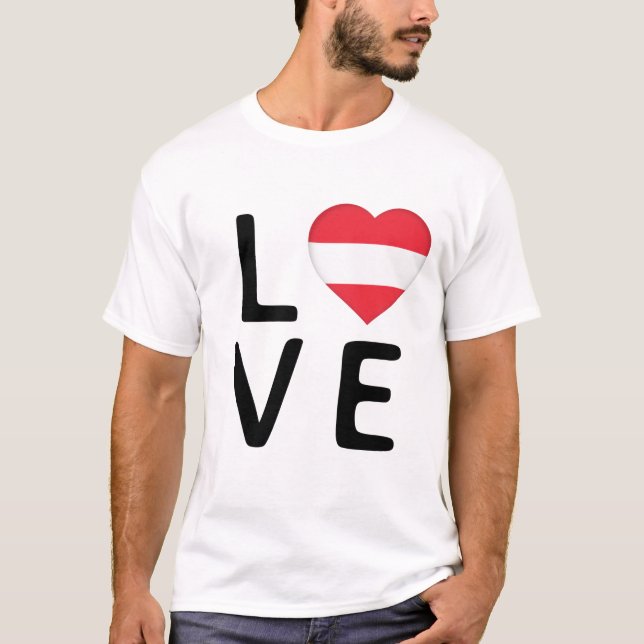 Camiseta Love - Austria Flag (Frente)