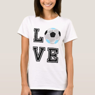 Camiseta Love Baby Blue Soccer - Letras Negras