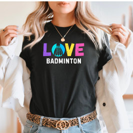 Camiseta Love Badminton | Gráfico de Choque Colorido Negrit