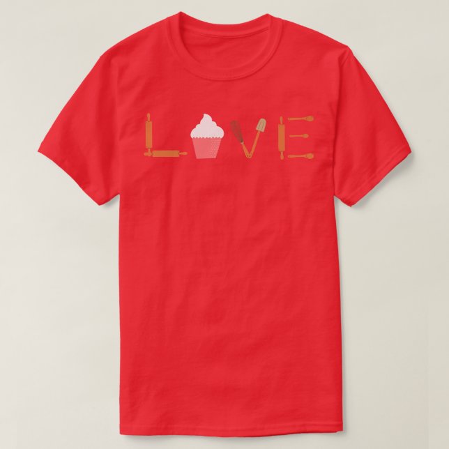 Camiseta Love Baking para um Cozinhar Lover Baker (Frente do Design)