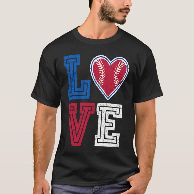 Camiseta Love Baseball Pitcher Catcher Runner Hearny S (Frente)