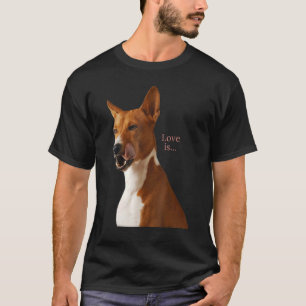 Camiseta Love Basenji Dog Mãe Pai Puppy Pet Namorados