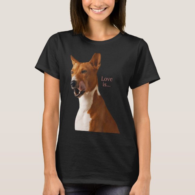 Camiseta Love Basenji Dog Mãe Pai Puppy Pet Namorados (Frente)