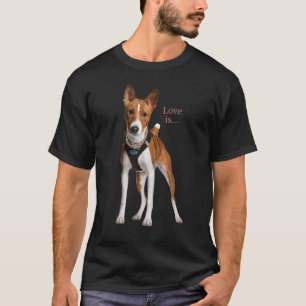 Camiseta Love Basenji Dog Mãe Pai Puppy Pet Namorados