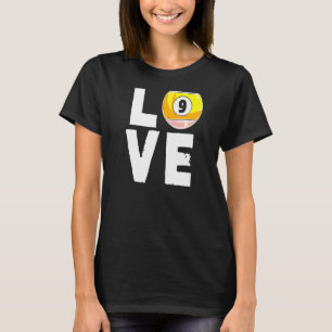 Camiseta Love Billiard 9 Ball Snooker Billiards Player Cue