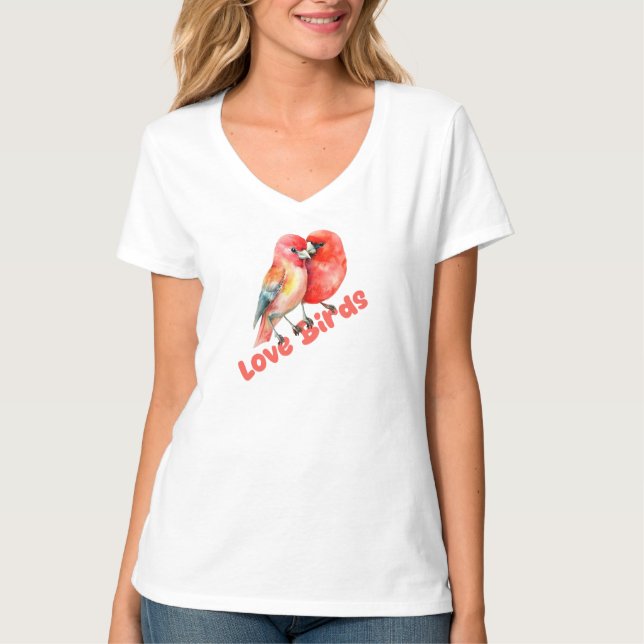 Camiseta Love Birds Valentines (Frente)