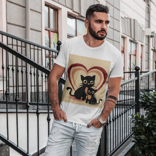 Camiseta Love Black Cats Mens T Shirt