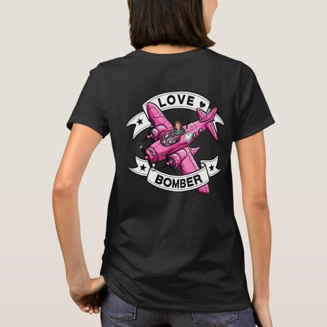 Camiseta Love Bomber Pilot Pink Front & Back (Verso)
