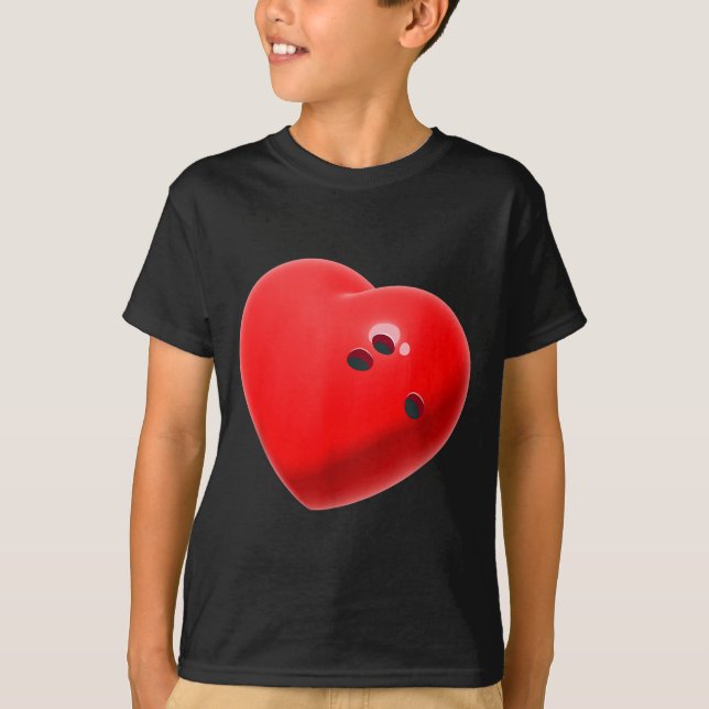 Camiseta Love Bowling Ball Hearts Bowling Lover Valentine's (Frente)