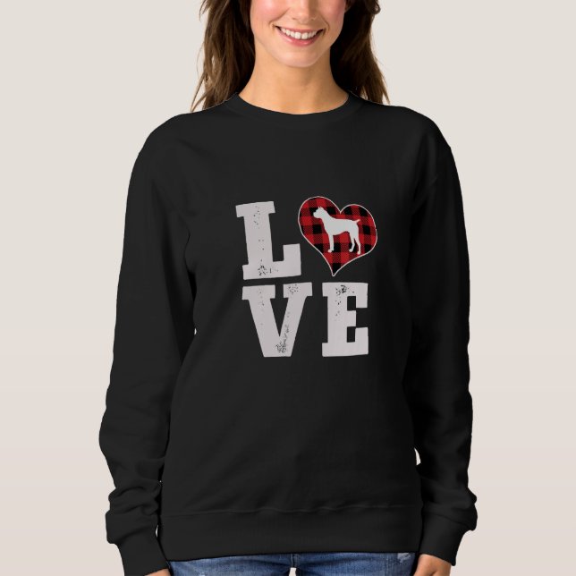 Camiseta Love Boxer Dog Lover Gifts Dog Buffalo Plaid Valen (Frente)