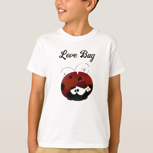 Camiseta Love Bug Ladybug, Cute Cartoon Valentine’s Day (Frente)