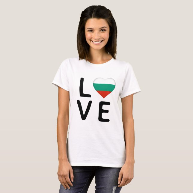 Camiseta Love - Bulgária Flag (Frente Completa)