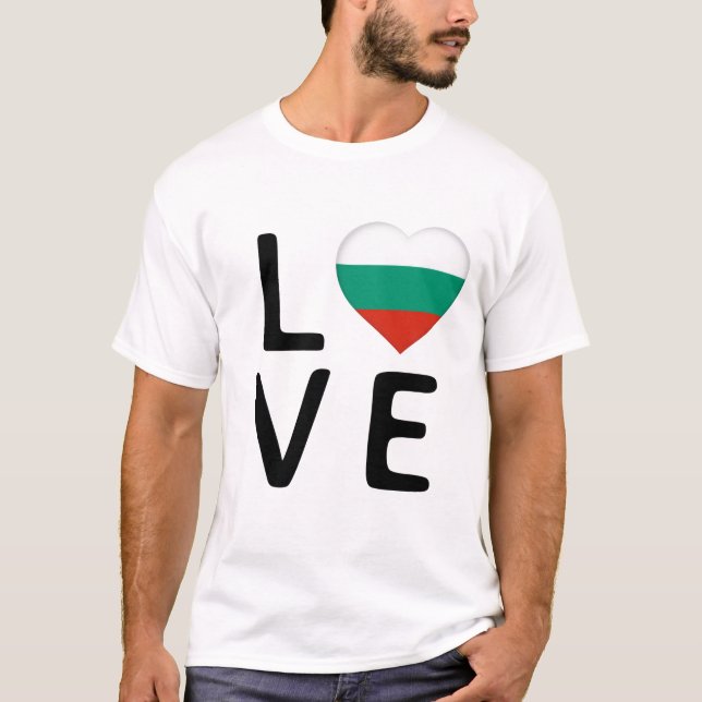 Camiseta Love - Bulgária Flag (Frente)